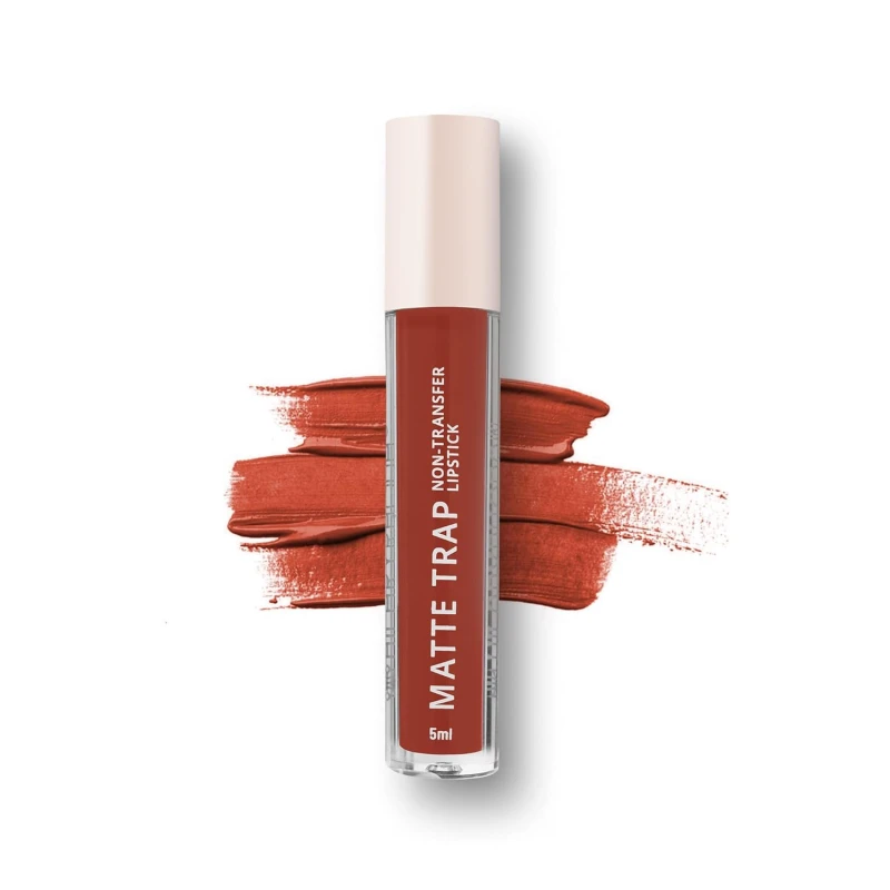 Matte Trap Liquid Lipstick | Non-Transfer & Waterproof Lipstick | 8-Hour Long Stay | Non-Drying Formula | 5ml (Self Tuber - Shade 11) thumbnail 6